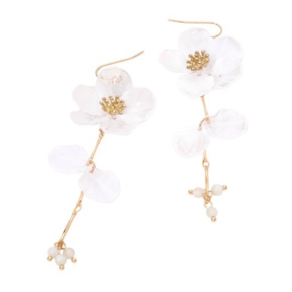 Petal Resin Floral Drop Earrings (7202)